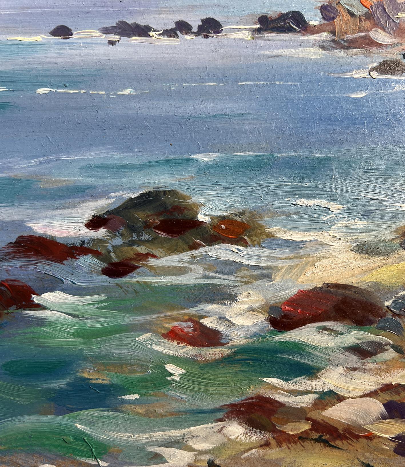 Oil painting Sea and village coziness by Yuriy Suprunchuk coastal scene