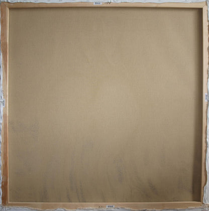 Back of Oil painting Before pleasure Konsta G. Amelinn with wood frame