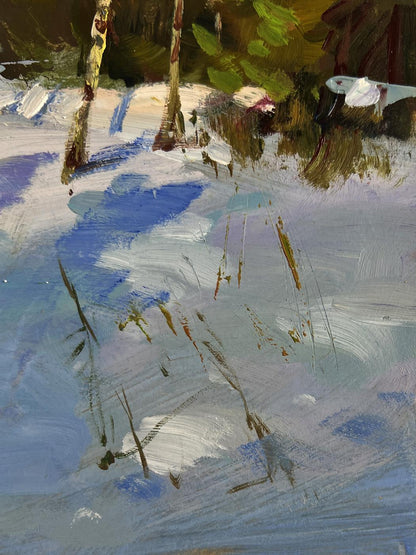 Oil painting Sunny winter forest by Yuriy Suprunchuk snowy landscape