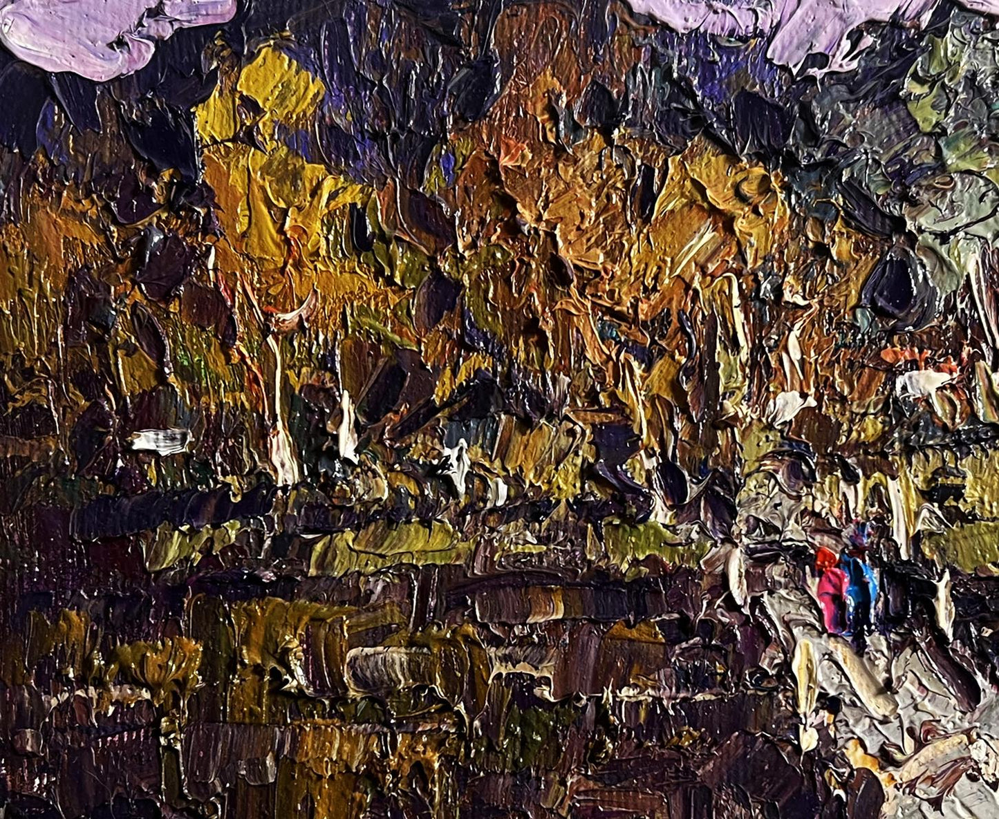 Impasto oil painting To the other side of the river by Oksana Ivanyuk