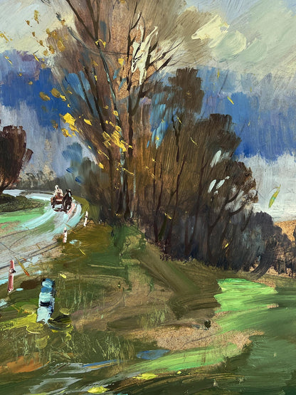 Vibrant oil painting Autumn weather in the forest by Yuriy Suprunchuk
