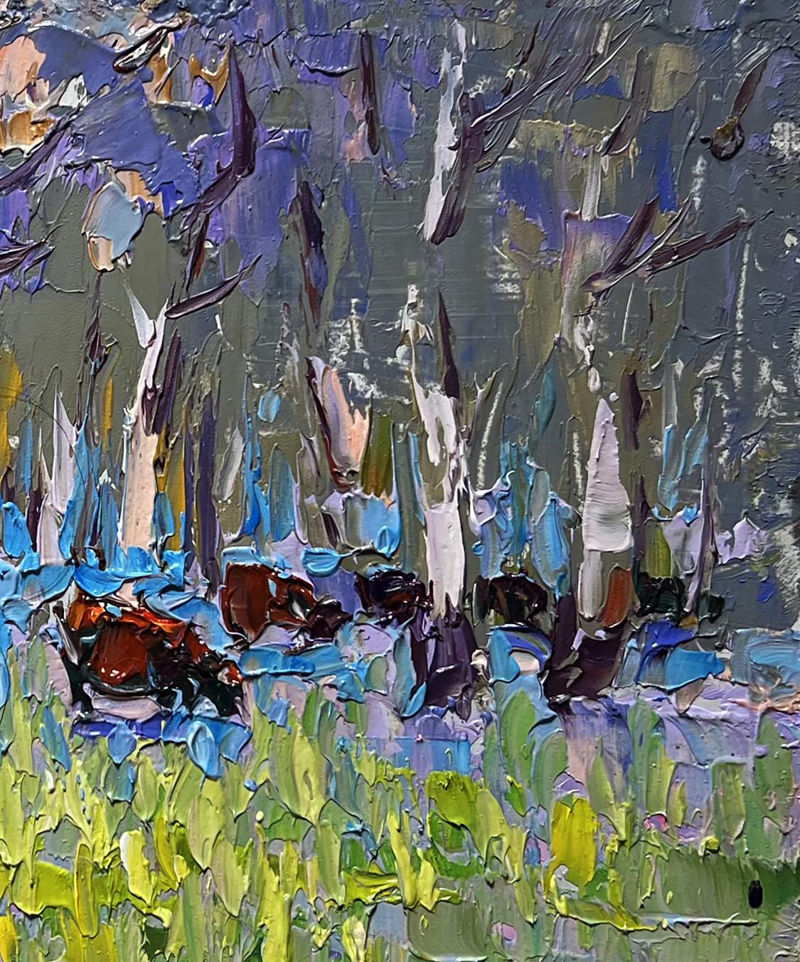 Oil painting Early spring meadows in bloom by Oleksiy Ivanyuk