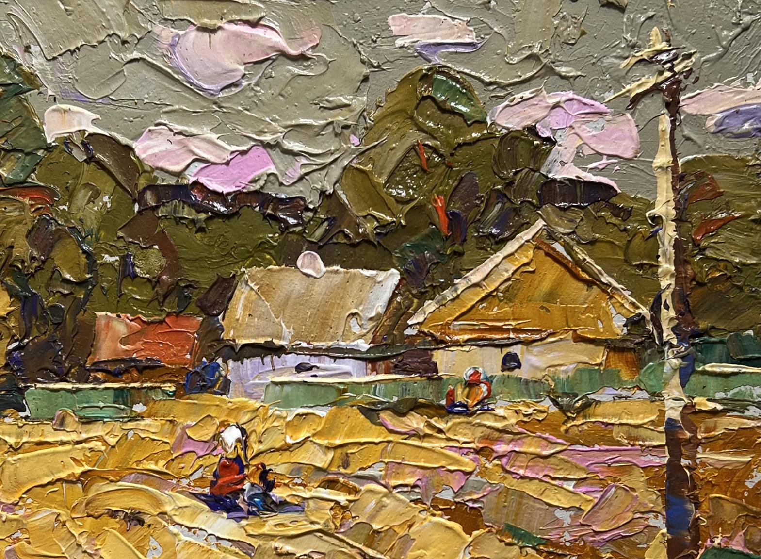 Impasto textured oil painting The Path Leading Home by Oksana Ivanyuk