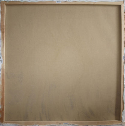 Back of Oil painting Strong arms Konsta G. Amelinn square canvas with wooden frame
