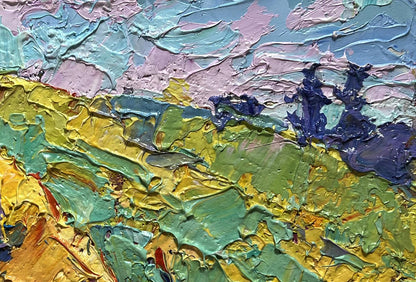 Oil painting Flowering Meadows by Oksana Ivanyuk vibrant abstract impasto