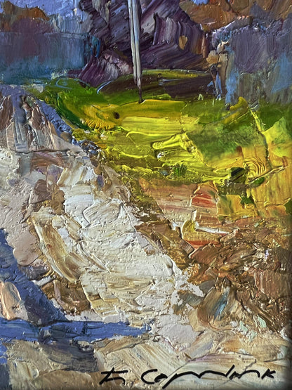 Oil painting Cold autumn wind by Boris Serdyuk impressionist landscape