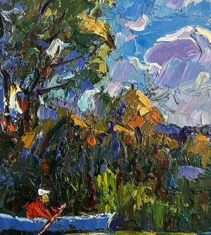 Vibrant impressionist oil painting Early morning on a boat by Oleksiy Ivanyuk