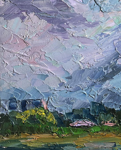 Oil painting Before the Rain by Boris Serdyuk impressionist landscape