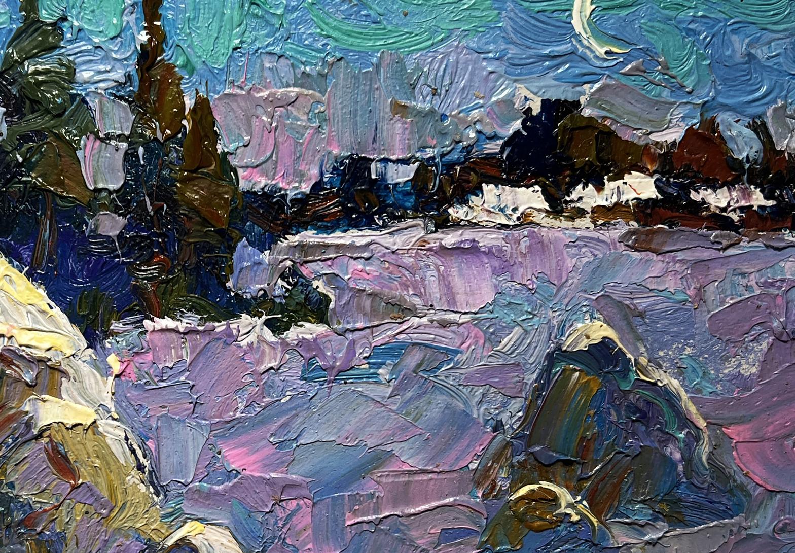 Oil painting The field was covered with snow by Oleksiy Ivanyuk
