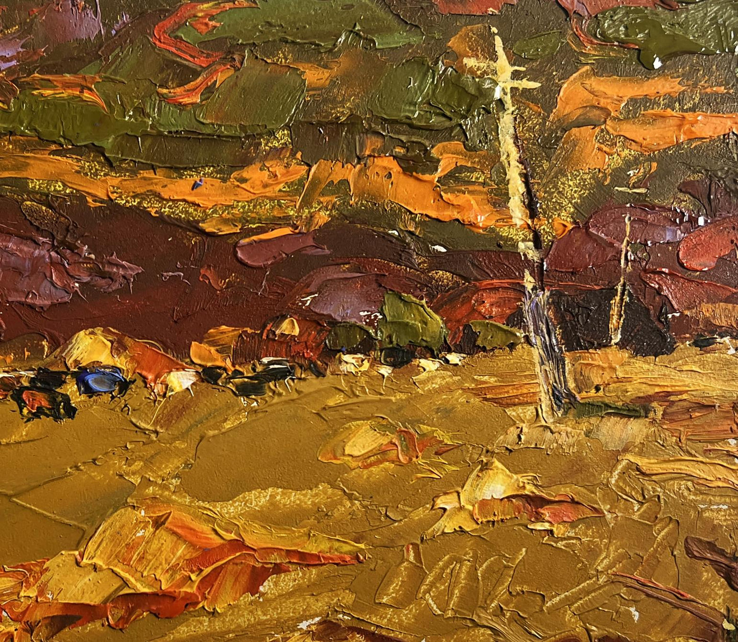 Oil painting Orange sunset over mountains by Oleksiy Ivanyuk