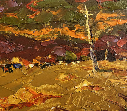 Oil painting Orange sunset over mountains by Oleksiy Ivanyuk