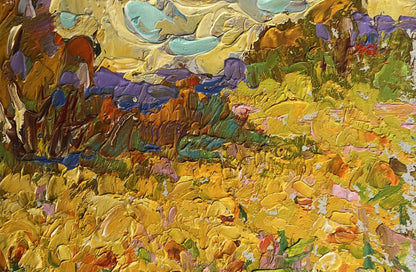 Vibrant Oleksiy Ivanyuk oil painting of huge sunflower fields