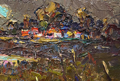 Oil painting Evening Silence in the Village by Oleksiy Ivanyuk