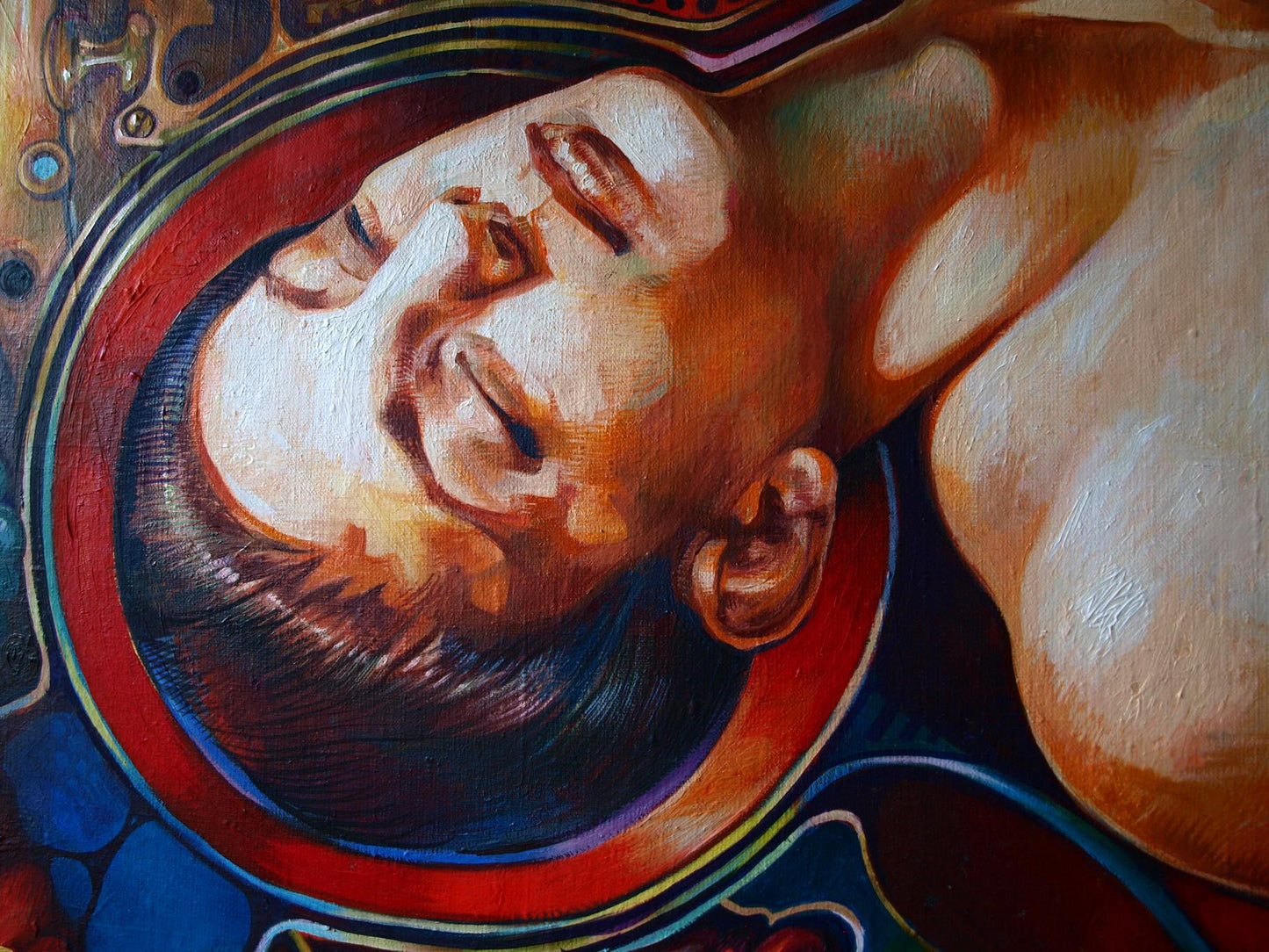 Oil painting Overcoming the Singularity by Konsta G. Amelinn portrait