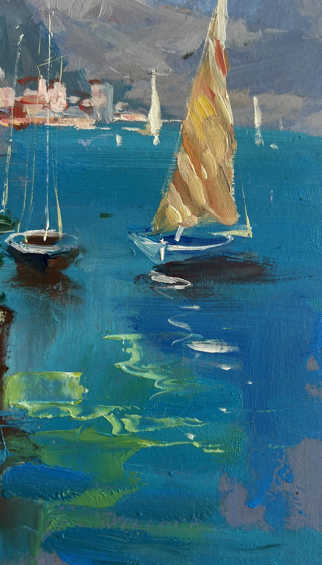 Vibrant impressionistic oil painting Sunny days by the sea by Yuriy Suprunchuk