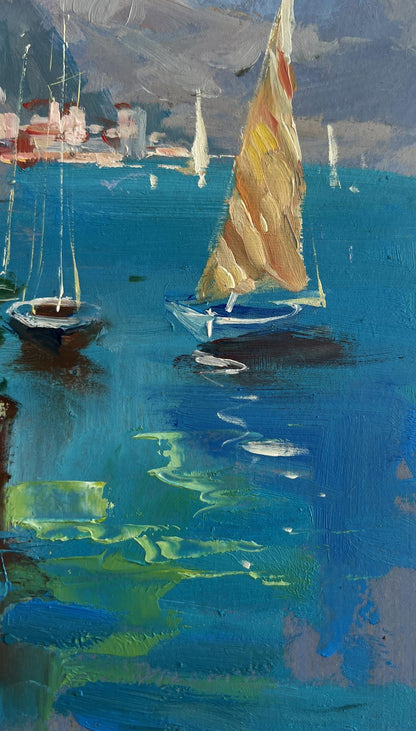 Vibrant impressionistic oil painting Sunny days by the sea by Yuriy Suprunchuk