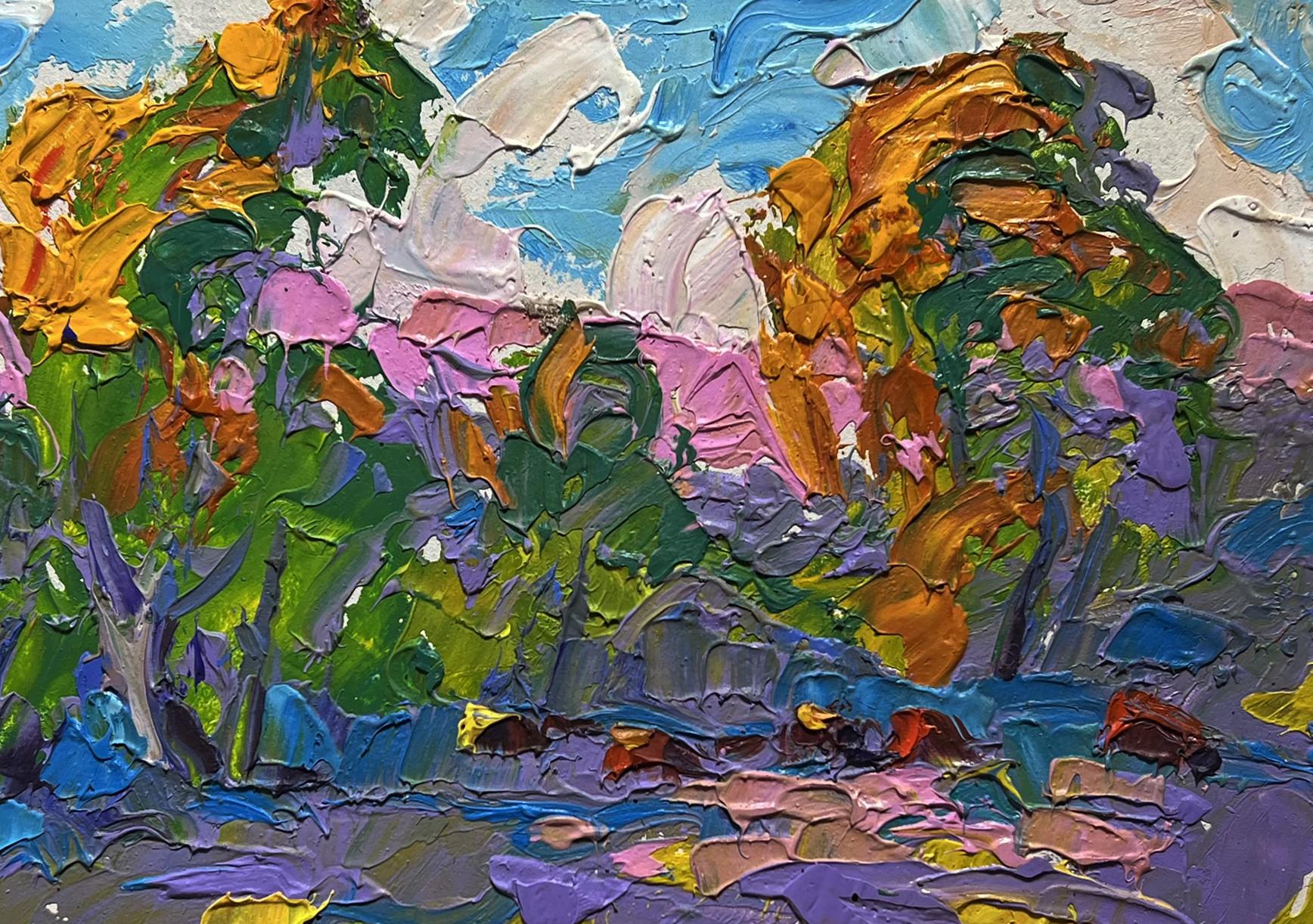 Vibrant impressionist oil painting Autumn colors of nature by Oleksiy Ivanyuk