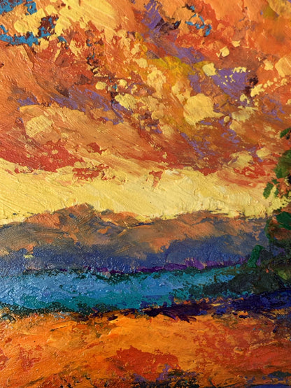 Vibrant impressionist oil painting Windy evening by V. Zadorozhnya