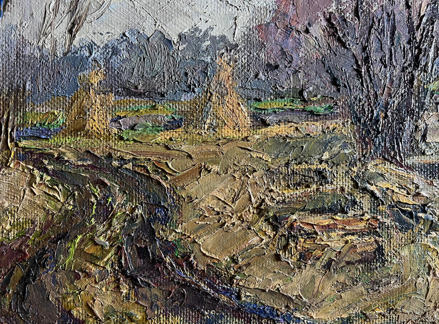 Oil painting Warm autumn days by Boris Serdyuk textured landscape