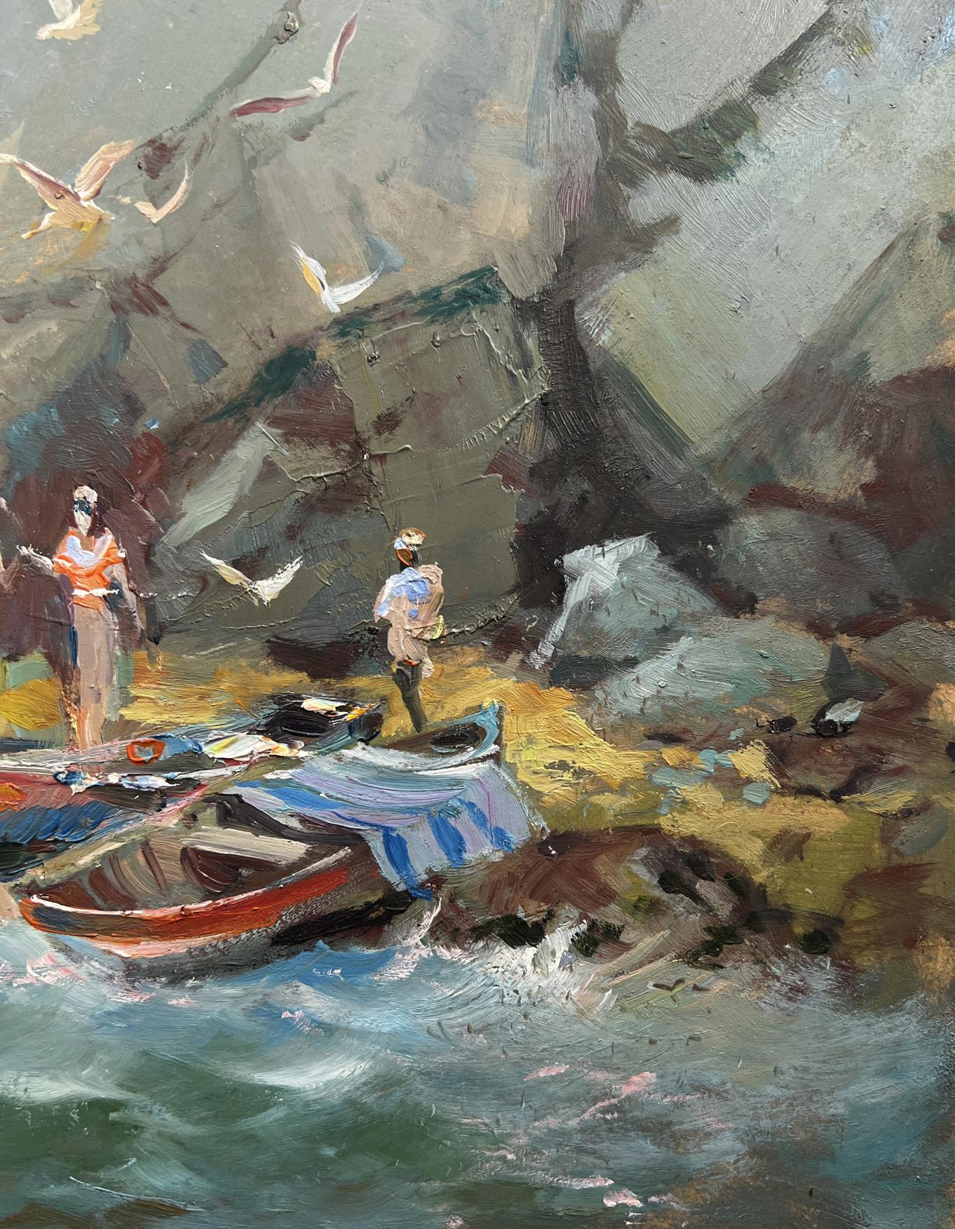 Oil painting Whisper of the Sea Waves by Yuriy Suprunchuk coastal scene