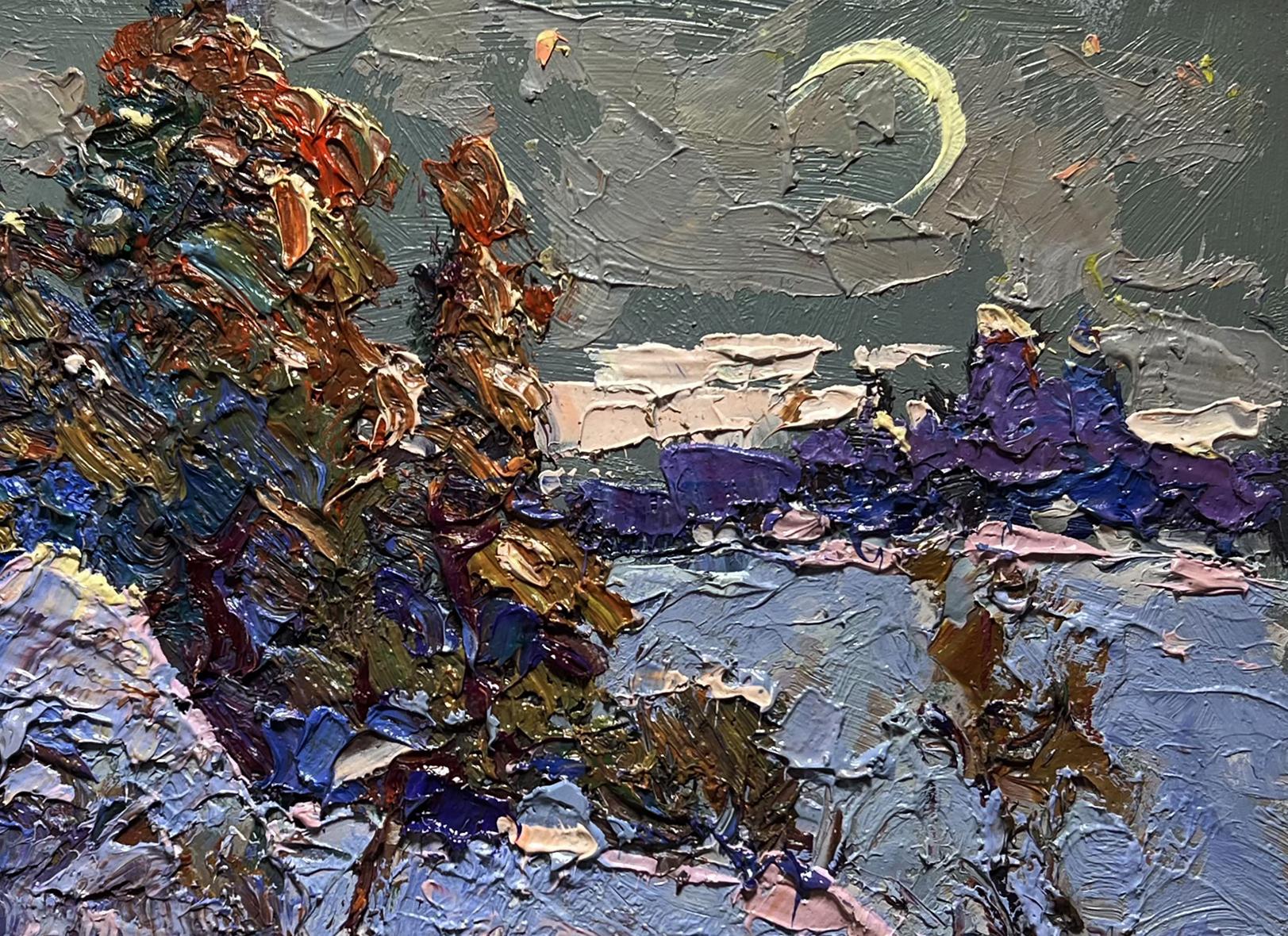 Oil painting There is a moon in the field by Oksana Ivanyuk