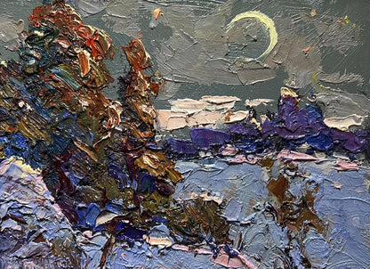 Oil painting There is a moon in the field by Oksana Ivanyuk