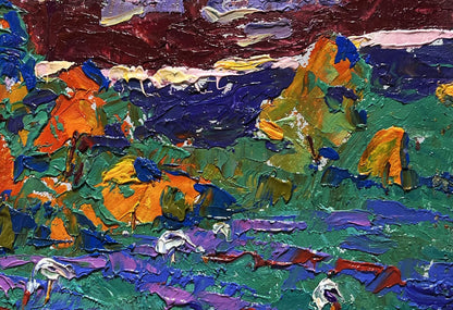 Vibrant Crimson Evening in the Field oil painting by Oleksiy Ivanyuk