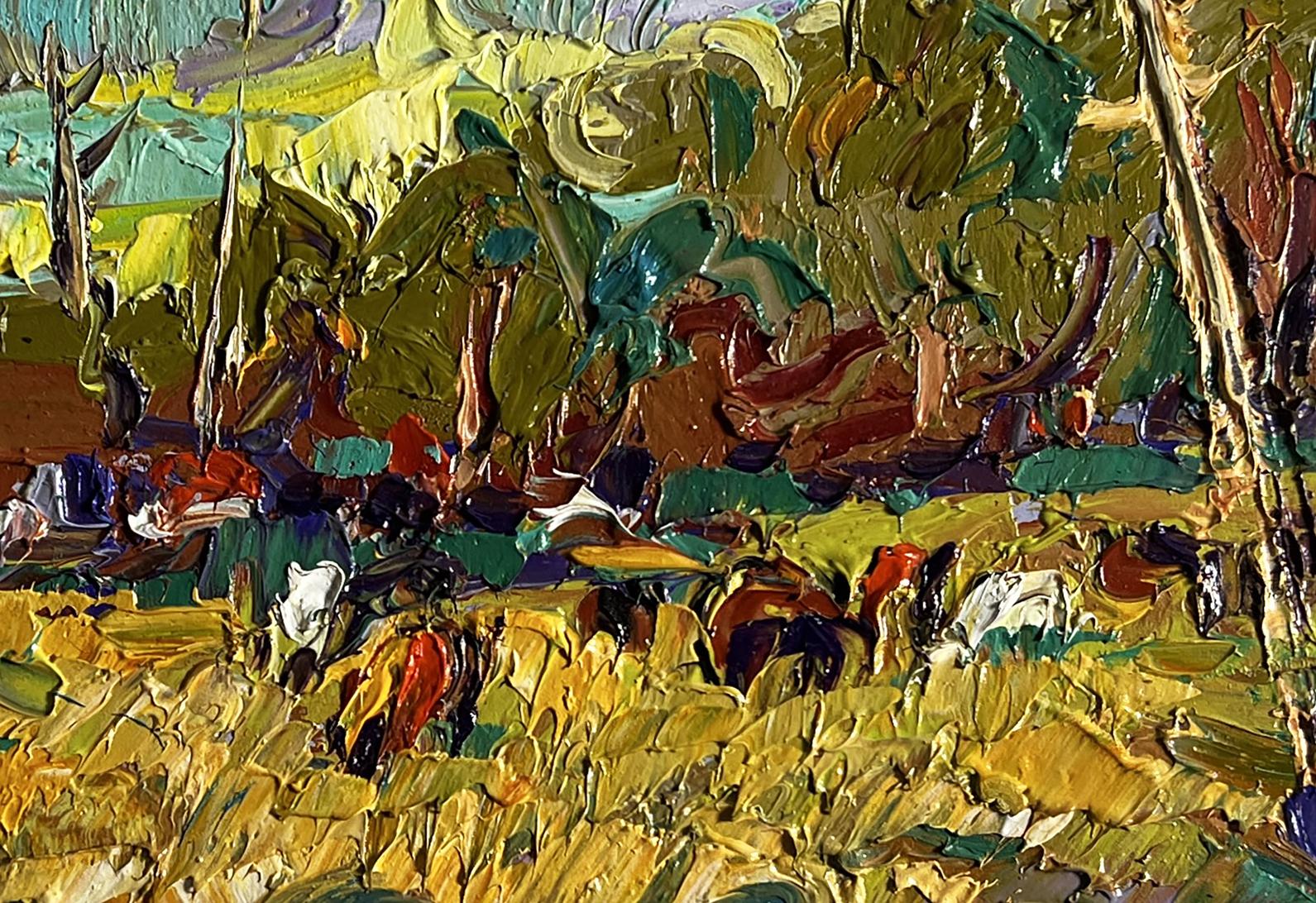 Vibrant impressionist oil painting For a walk in the field by Oleksiy Ivanyuk