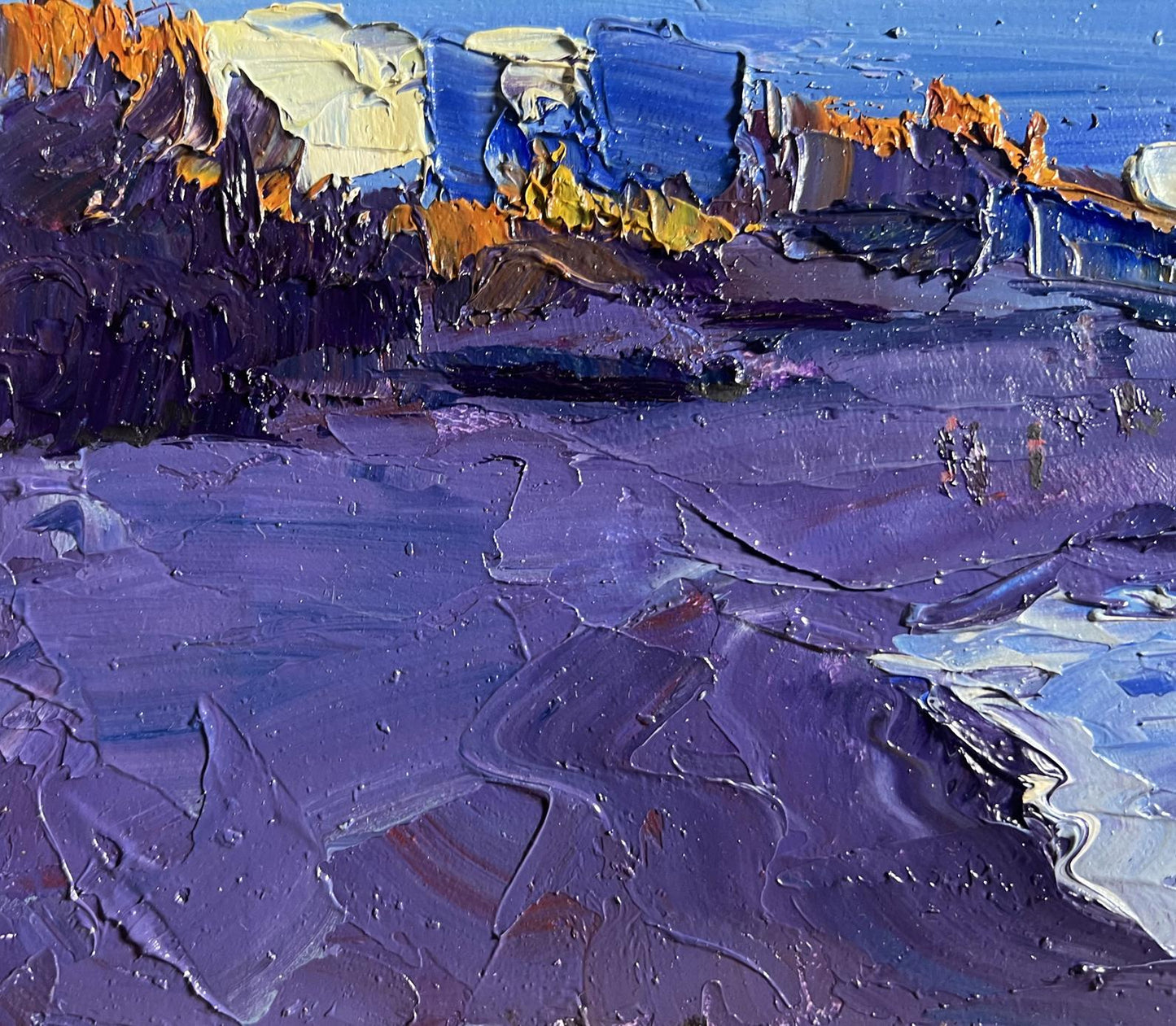 Oil painting On the sea coast by Boris Serdyuk, impasto landscape