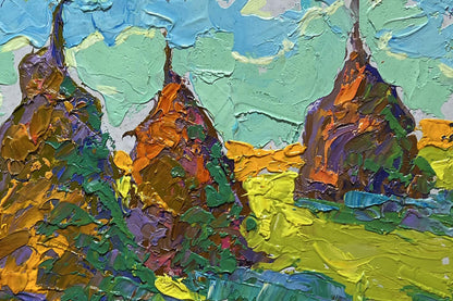 Vibrant impressionist oil painting Fragrant hay in the field by Oleksiy Ivanyuk