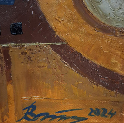 Oil painting October sunshine by Sergiy Voichenko, 2024 signature