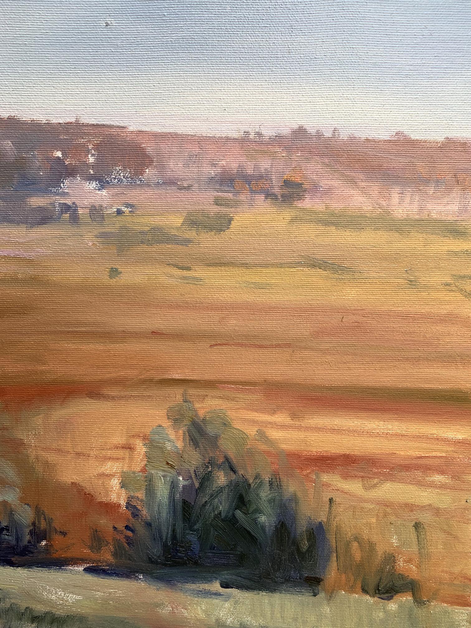 Oil painting Hot day by Tatyana Derdey serene textured landscape