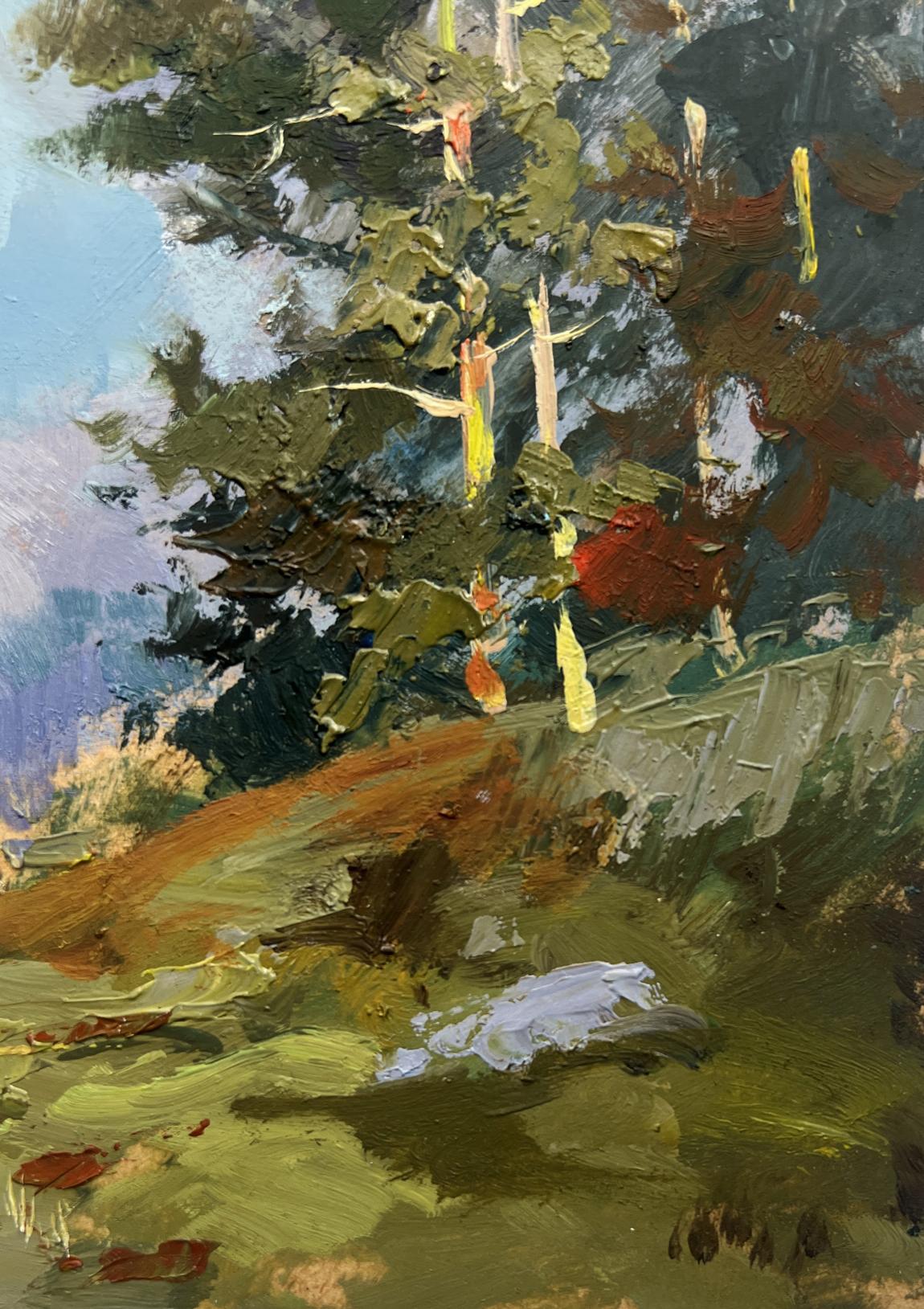 Textured impressionist oil painting Into the Depths of the Forest by Yuriy Suprunchuk
