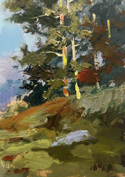 Textured impressionist oil painting Into the Depths of the Forest by Yuriy Suprunchuk