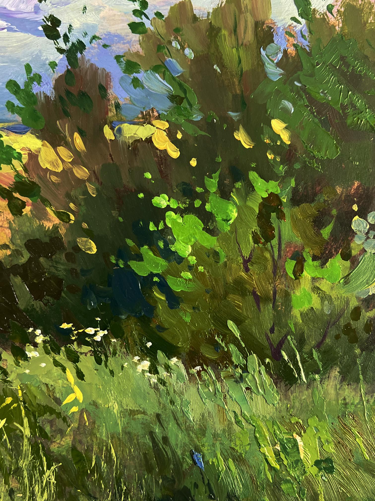 Vibrant impressionist oil painting A walk through cloudy nature by Yuriy Suprunchuk