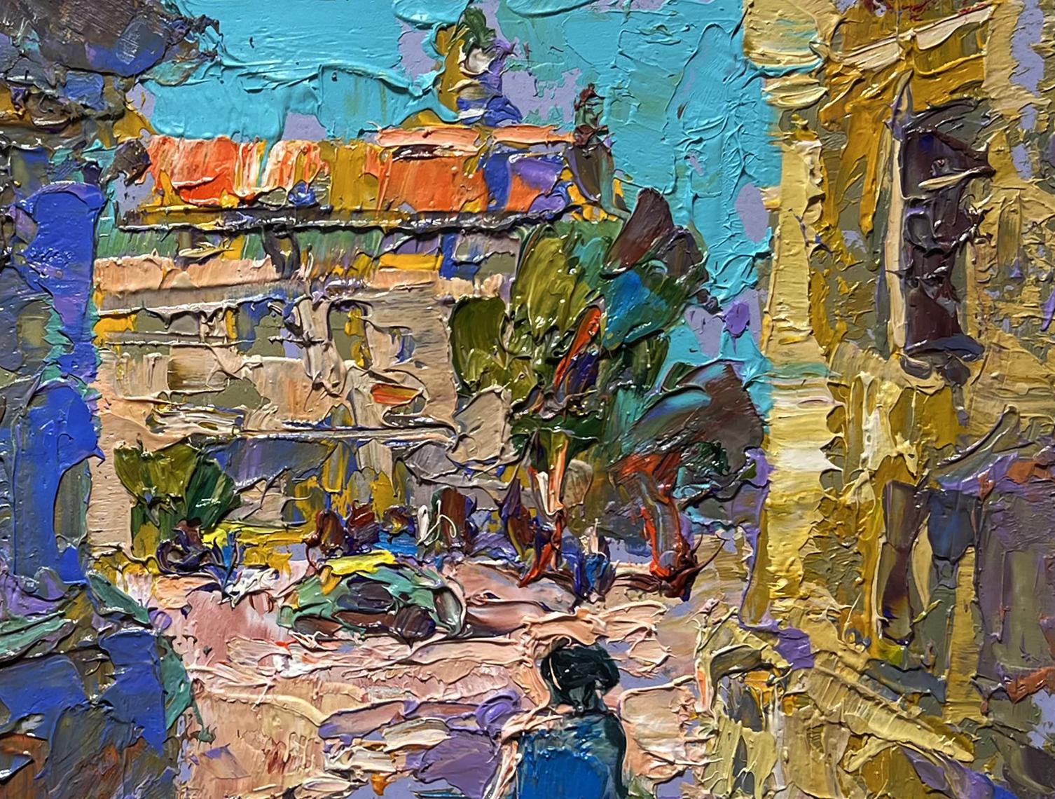 Vibrant impressionist oil painting Quiet city street by Oleksiy Ivanyuk