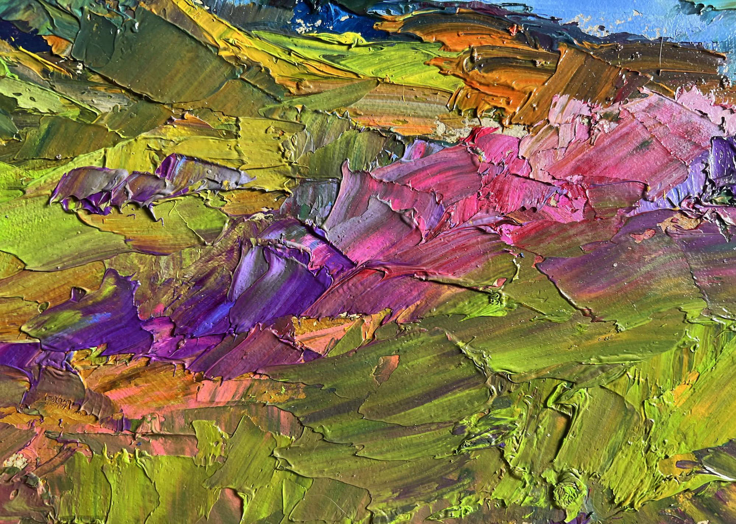 Vibrant impressionist oil painting The road to the river by Boris Serdyuk