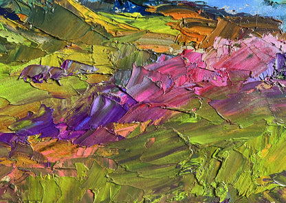 Vibrant impressionist oil painting The road to the river by Boris Serdyuk