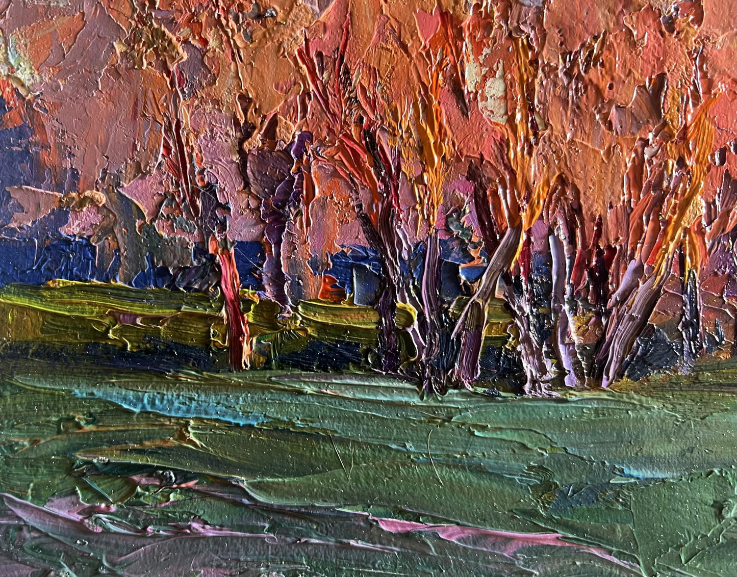 Oil painting Autumn evening in the forest by Boris Serdyuk