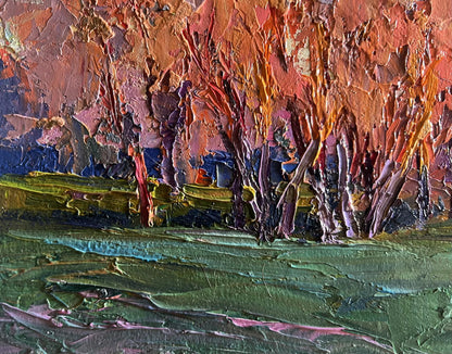 Oil painting Autumn evening in the forest by Boris Serdyuk