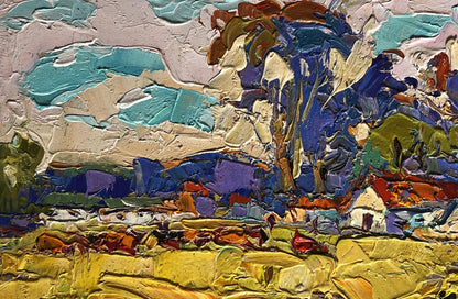Vibrant Oleksiy Ivanyuk oil painting Hot sunny day in the village
