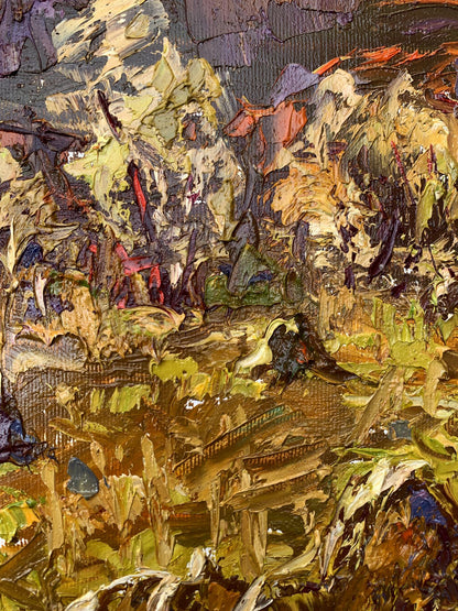 Oil painting After haymaking by Ivanyuk Oleksiy in earthy impasto tones