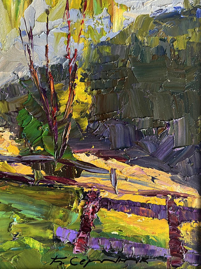 Oil painting of autumn mountain meadows by Boris Serdyuk
