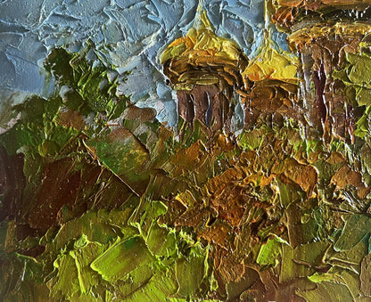 Oil painting Golden domes behind the trees by Boris Serdyuk