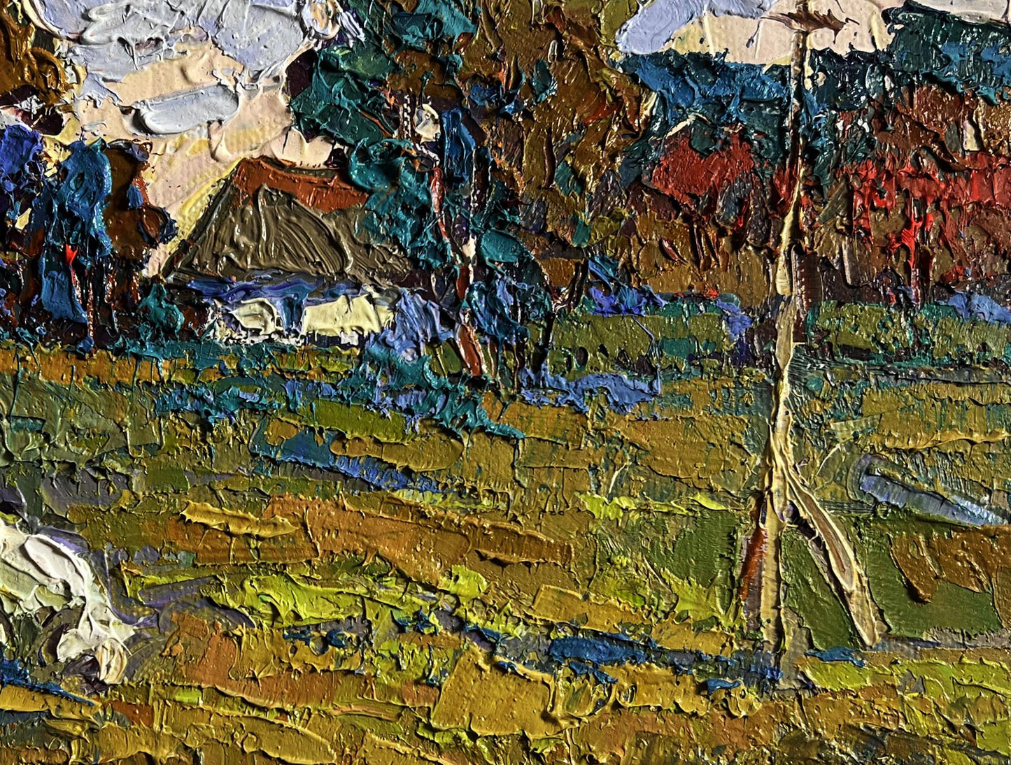 Vibrant impressionist oil landscape by Oksana Ivanyuk, Enjoy the silence and nature