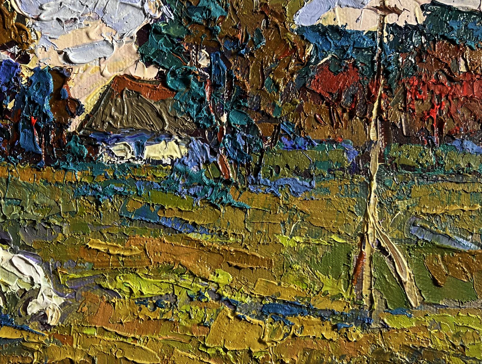 Vibrant impressionist oil landscape by Oksana Ivanyuk, Enjoy the silence and nature
