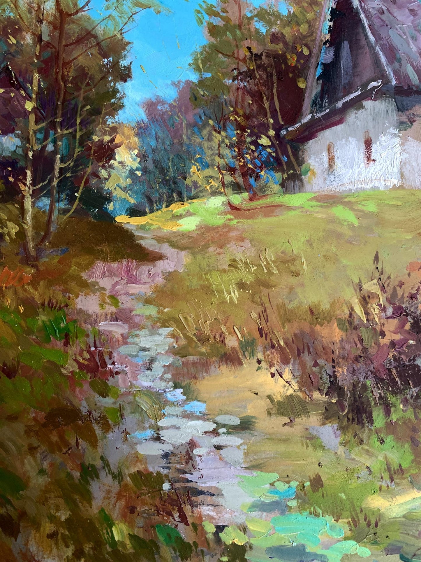 Oil painting Early morning in the village by Yuriy Suprunchuk