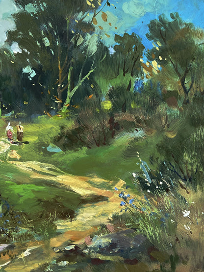 Vibrant oil painting Summer day in the forest by Yuriy Suprunchuk
