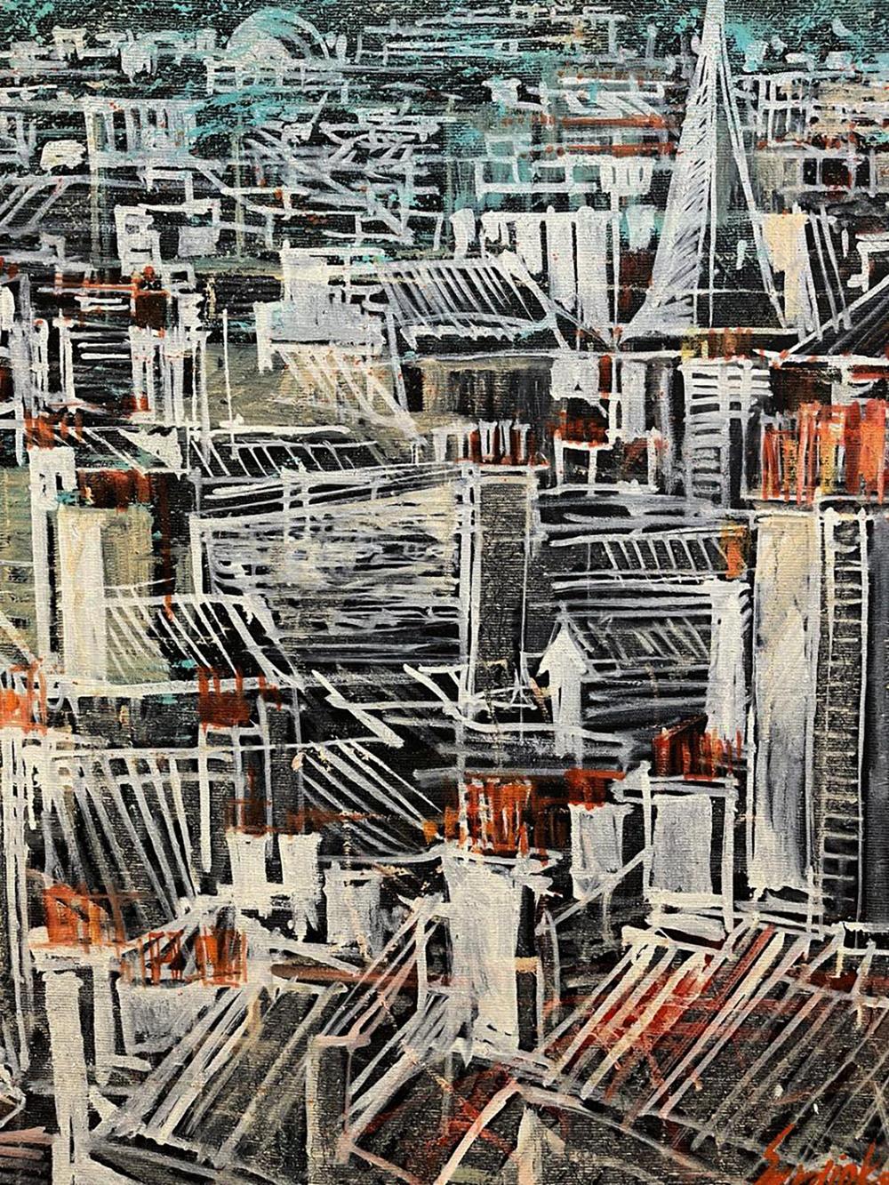 Abstract Oil Painting Farnes by Serhiy Kovalev cityscape