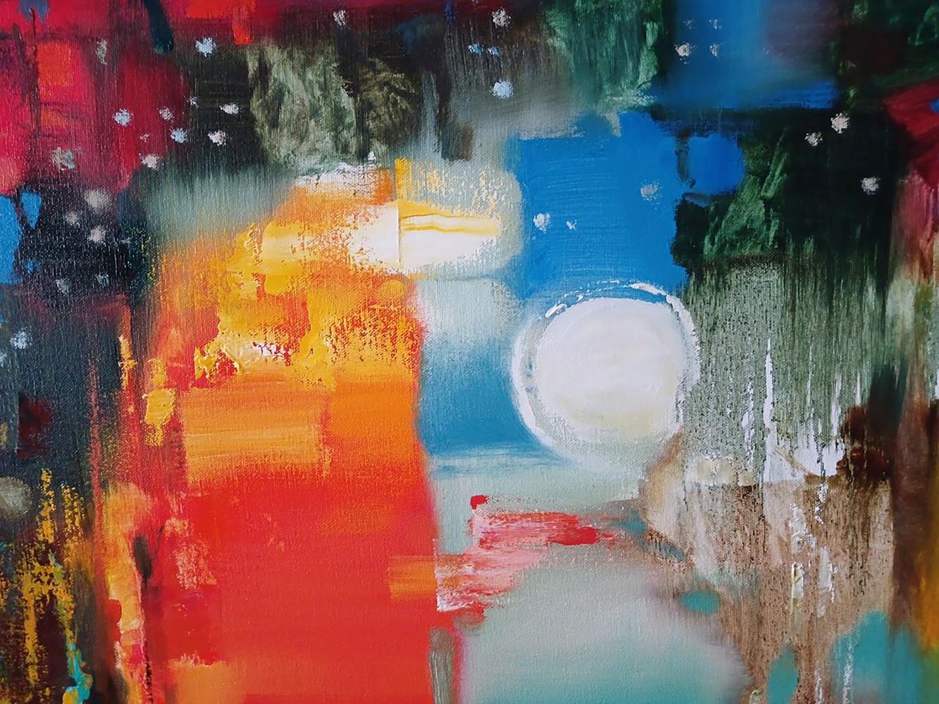 Abstract oil painting Cantata by Anatoly Tarabanov with bold colorful strokes